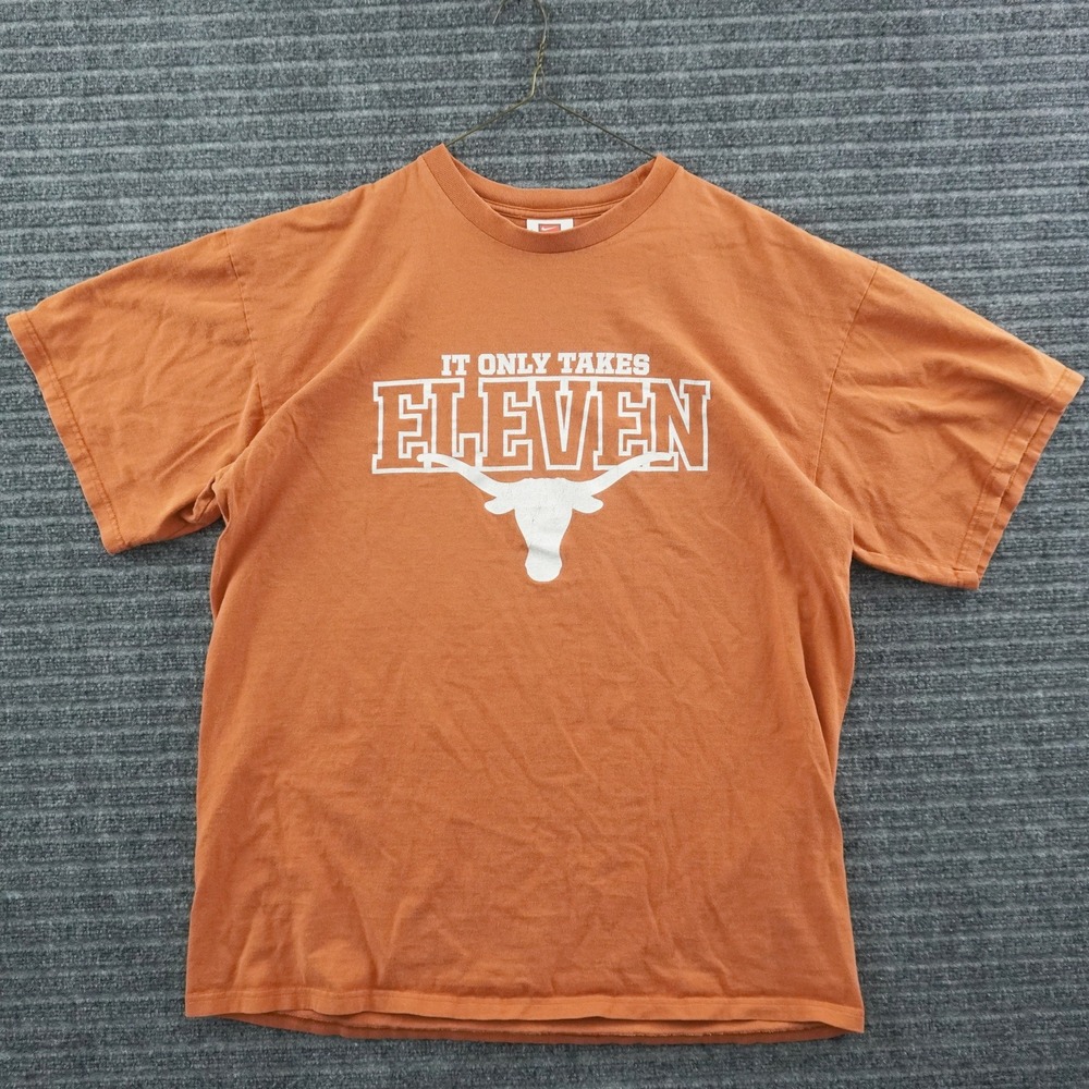 Vintage 00s Nike Texas Longhorns T-Shirt Mens XL Orange It Only Takes Eleven